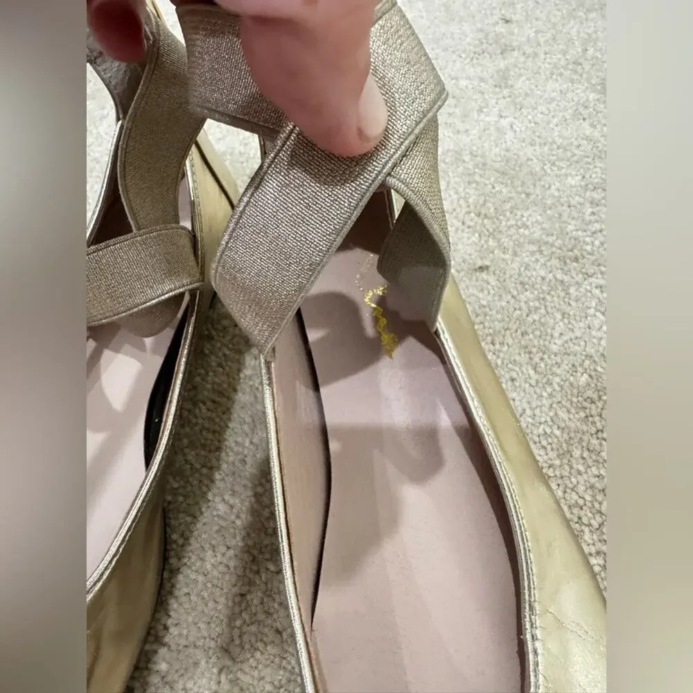 girls, Nia Elegant Gold Ballet Flats, size 4